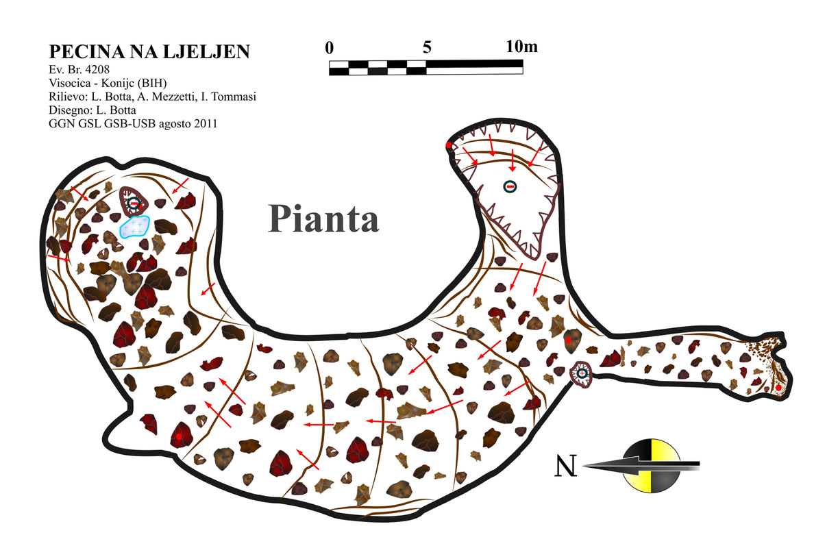 Pećina na Ljeljenu - tlocrt